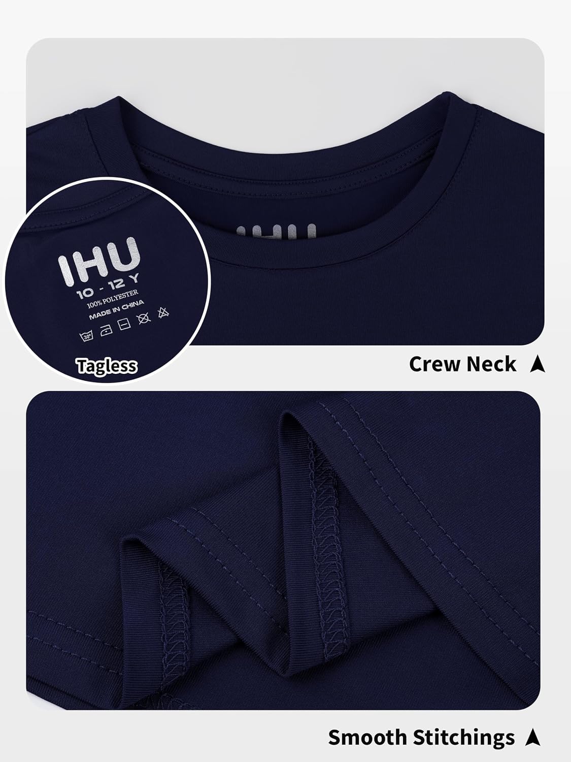 IHU Boys Neon Shirts Dry Fit UPF50+ Kids Short Sleeve Rash Guard for Girls