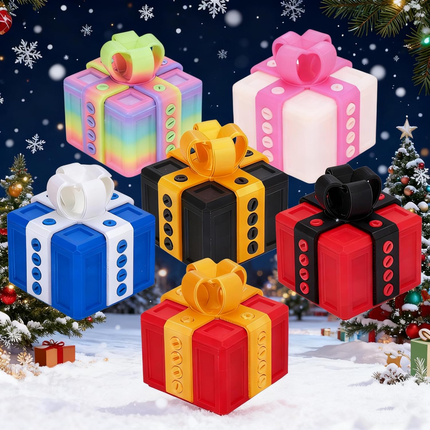 Annoying Gift Box with Screws - A Take-Apart Prank Puzzle That Includes a Finger Trap & Pop-Up Fun, Glows in The Dark for a Novelty Gag Gift