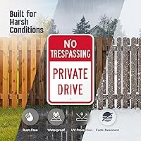 Vista 2 de SmartSign Señal de unidad privada No Trespassing - Paquete de 2, 18 x 12 pulgadas, compuesto de aluminio de 0.079 pulgadas, agujeros preperforados