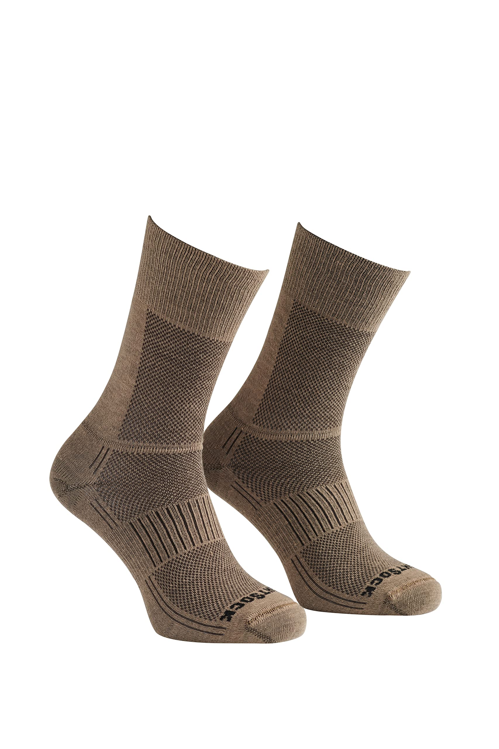 Wrightsock Unisex Socks Coolmesh II Crew (Large, Khaki)