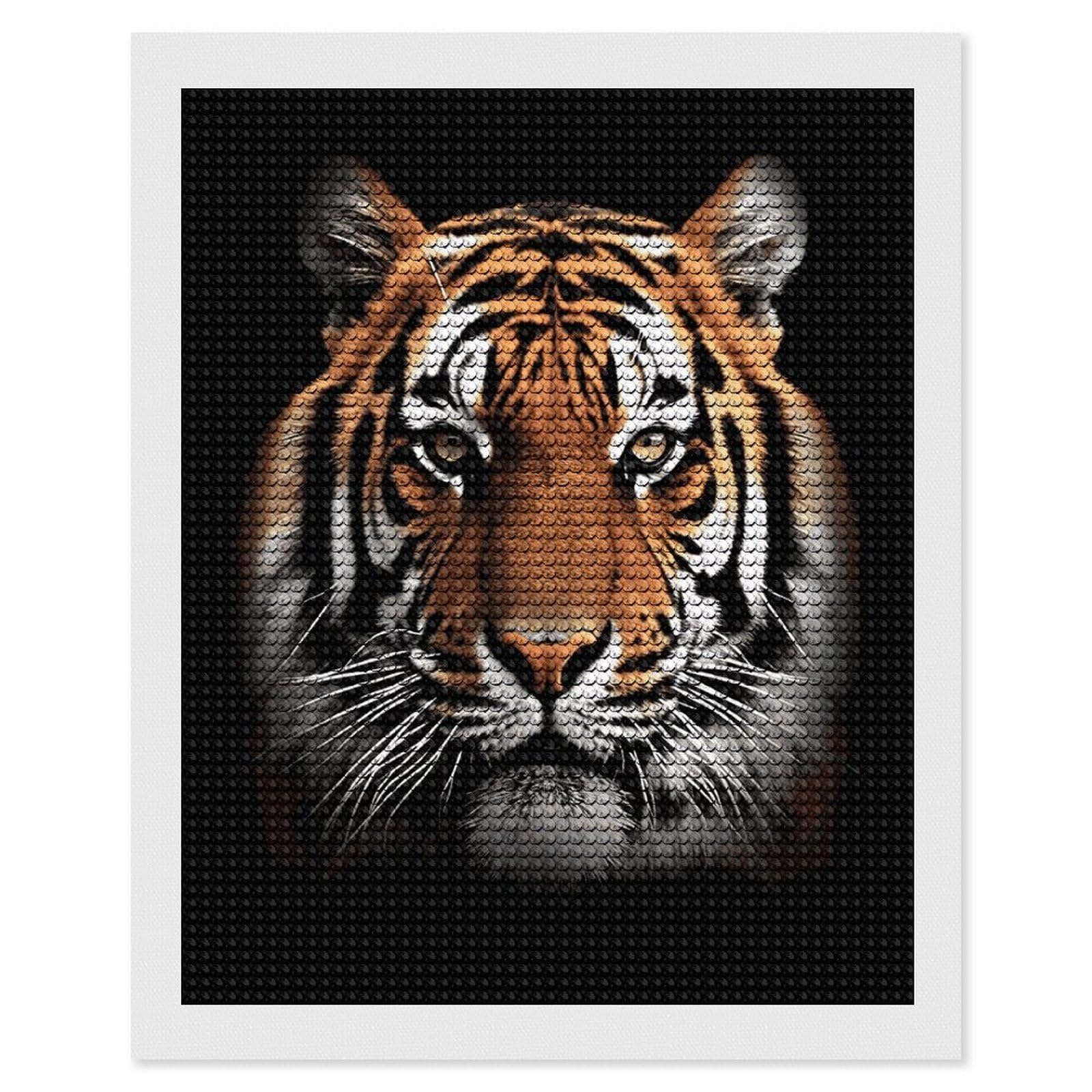 LDGSUPH Tiger Face Diamond Painting Kits for Adults Paint with Diamond Pictures Art DIY Full Drill Diamond Dots Painting Personalized Diamond Photo for Home Wall Decor Gift 16"x20"