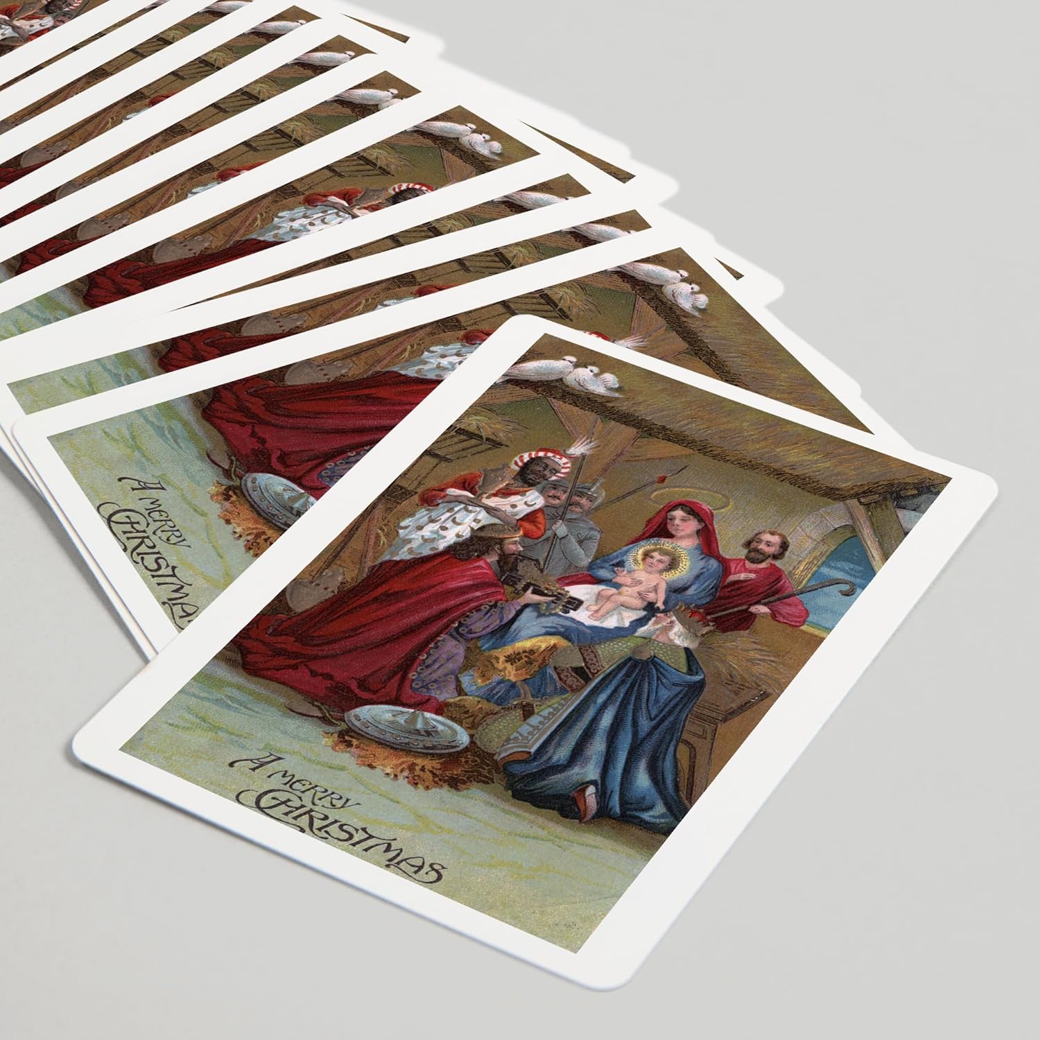 Lantern Press A Merry Christmas, Nativity Scene, Vintage Holiday Art, 52 Playing Cards for Adults, Poker Size Card Deck
