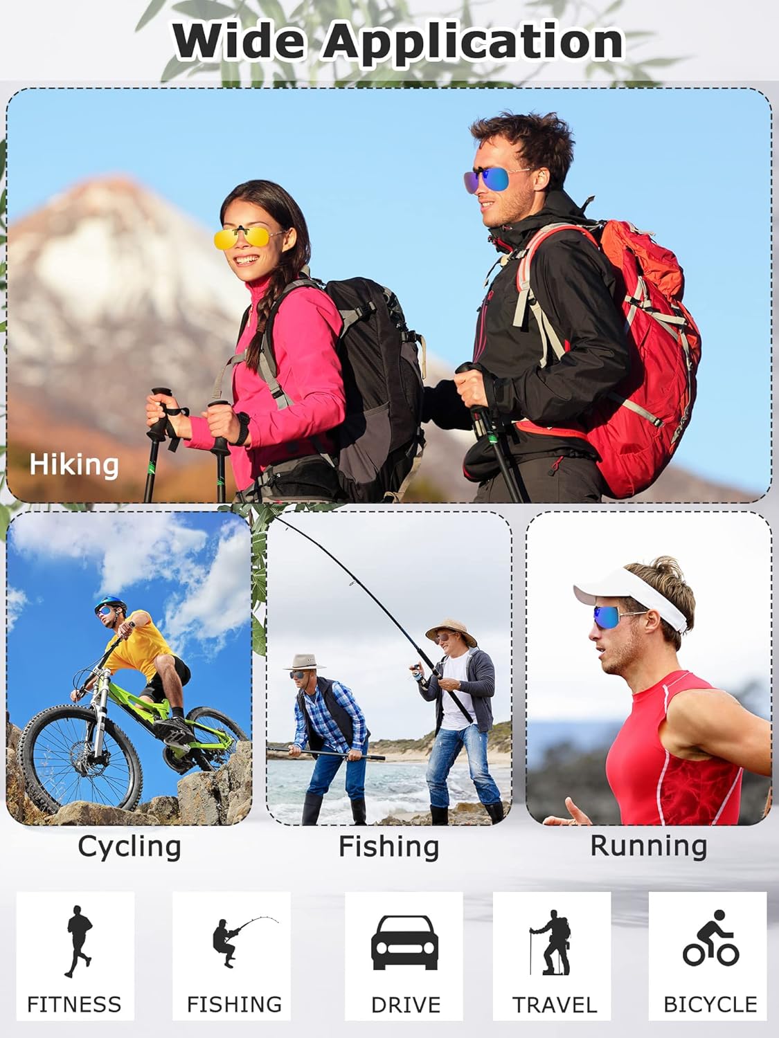 Konohan 5 Pairs Clip on Sunglasses for Men Polarized Flip up Sunglasses Night Driving Clip on Glasses for Men - Image 7