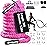 Brobantle Battle Rope 1.26 Inch Diameter,Pink 30FT Exercise Workout Ropes for Home Gym Heavy Weighted Training Rope for Working Out