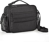 Vista 1 de Cerbonny Lonchera para niños, bolsa de almuerzo aislada para niñas y niños, poliéster duradero con forro de PEVA, correa de hombro ajustable, 10.8