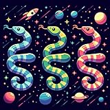 Bunte Schlangen Space Snake Fun Clash: Worm Race Little Big Snake Game io Rivals Zone