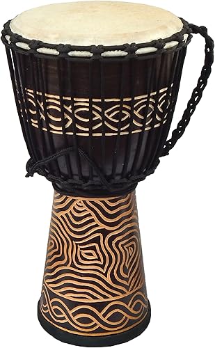 Djembe Linecarv estándar, 16" alto, 8" cabeza, NK047