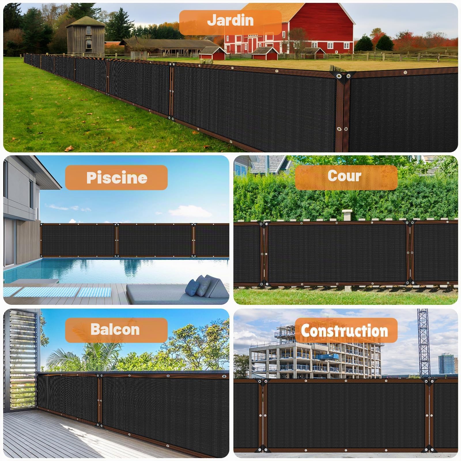 NZQXJXZ Brise Vue 1,8×15m, Filet de Jardin