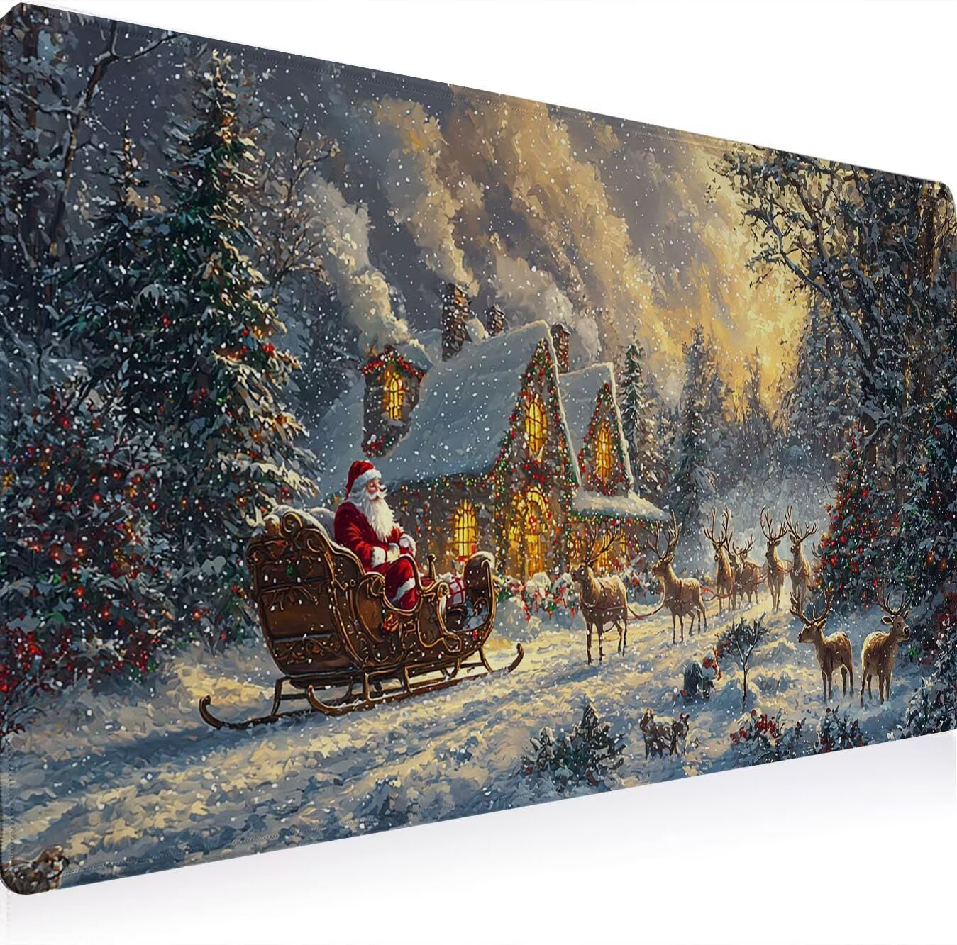 Podkładka pod mysz, podkładka pod mysz XXL 1200 x 600 mm podkładka pod mysz dla graczy, wodoodporna gumowa podstawa, duża, podkładka pod mysz do gier szyte krawędzie wodoodporna antypoślizgowa, domek
