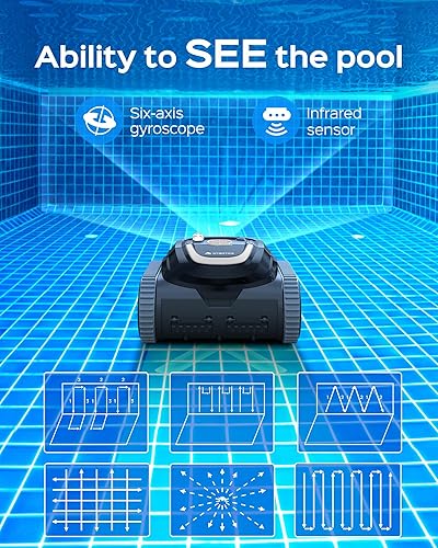 Miniatura 4 de WYBOT Innovador limpiador robótico inalámbrico para piscina con aplicación, aspiradora de piscina de escalada de pared con fuerte succión,