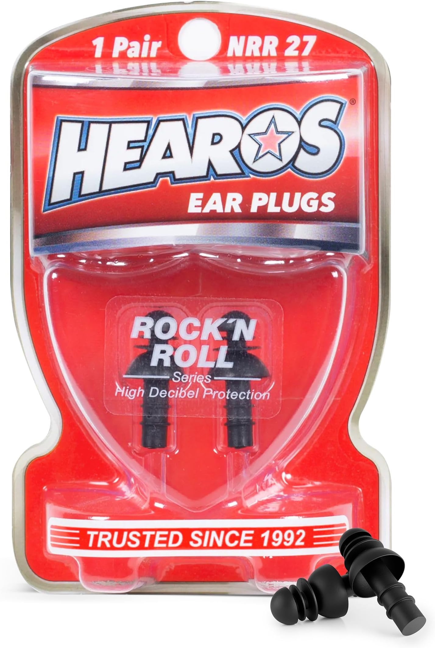 Earplugs Rock 'n Roll Series with Free Case, 1-Pair Foam