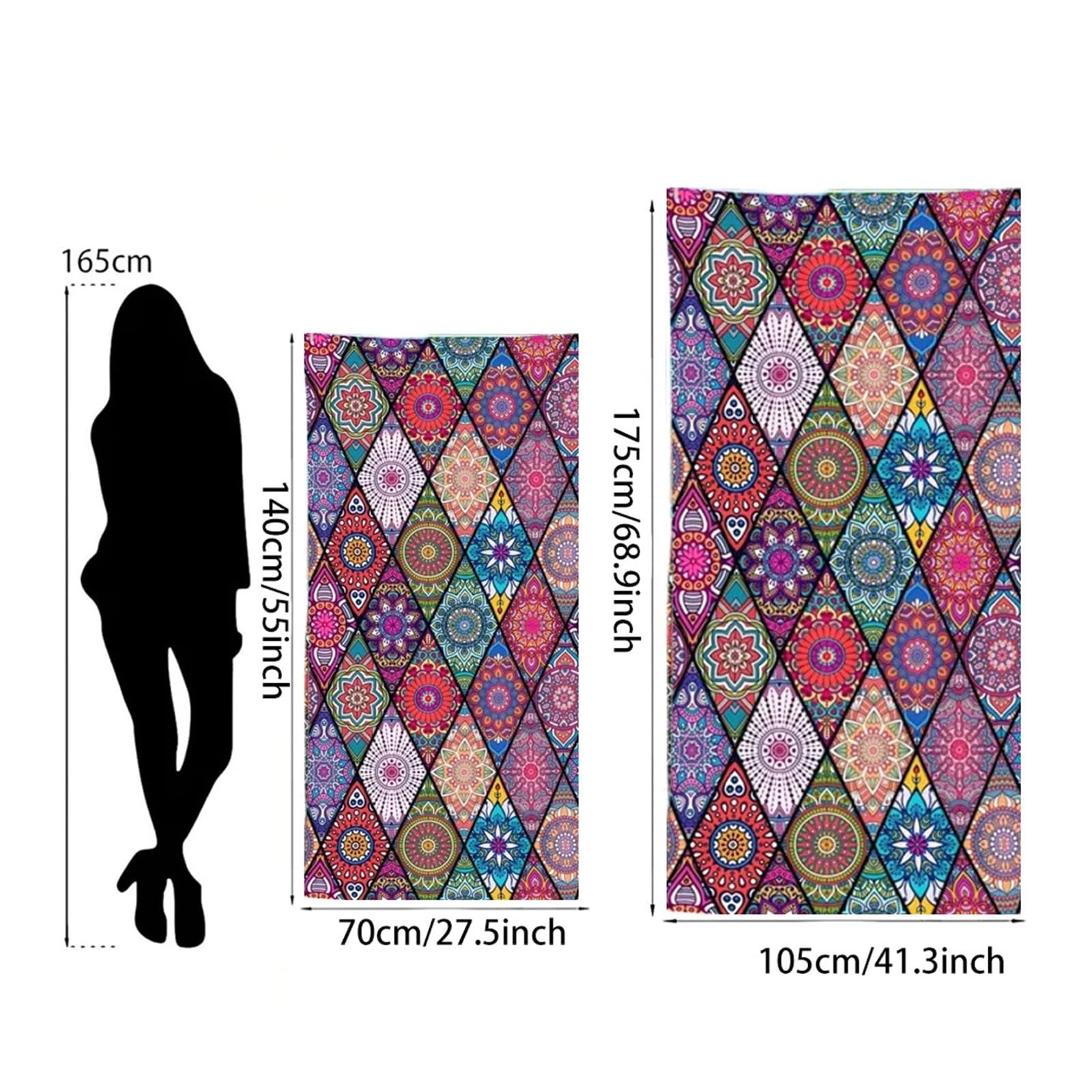 Toalla de playa de microfibra absorbente a prueba de arena, ligera, de secado rápido, para natación, camping, yoga, playa al aire libre (color mixto, 175 x 105 cm)