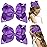 DEEKA 2 PCS 6 Big Hand-made Grosgrain Ribbon Solid Color Hair Bows Alligator Clips Hair Accessories for Little Teen Toddler Girls Kids Set of 2 -Purple