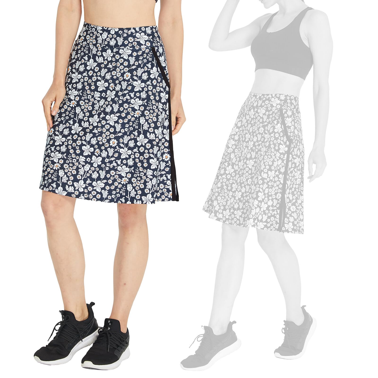 Activewear Falda Pantalón para Mujer Cintura Alta Faldas Deportiva con Pantalón Verano Falda de Golf Skort Tenis con Bolsillos B-Copihue M