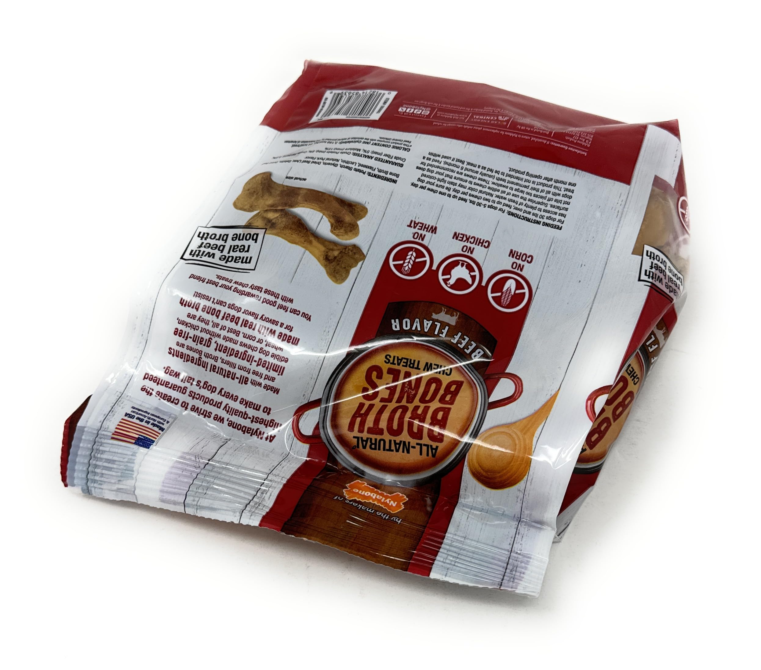 Nylabone Beef Broth Bones for Dogs, 60 Count, 2.6 Lbs thumbnail 7