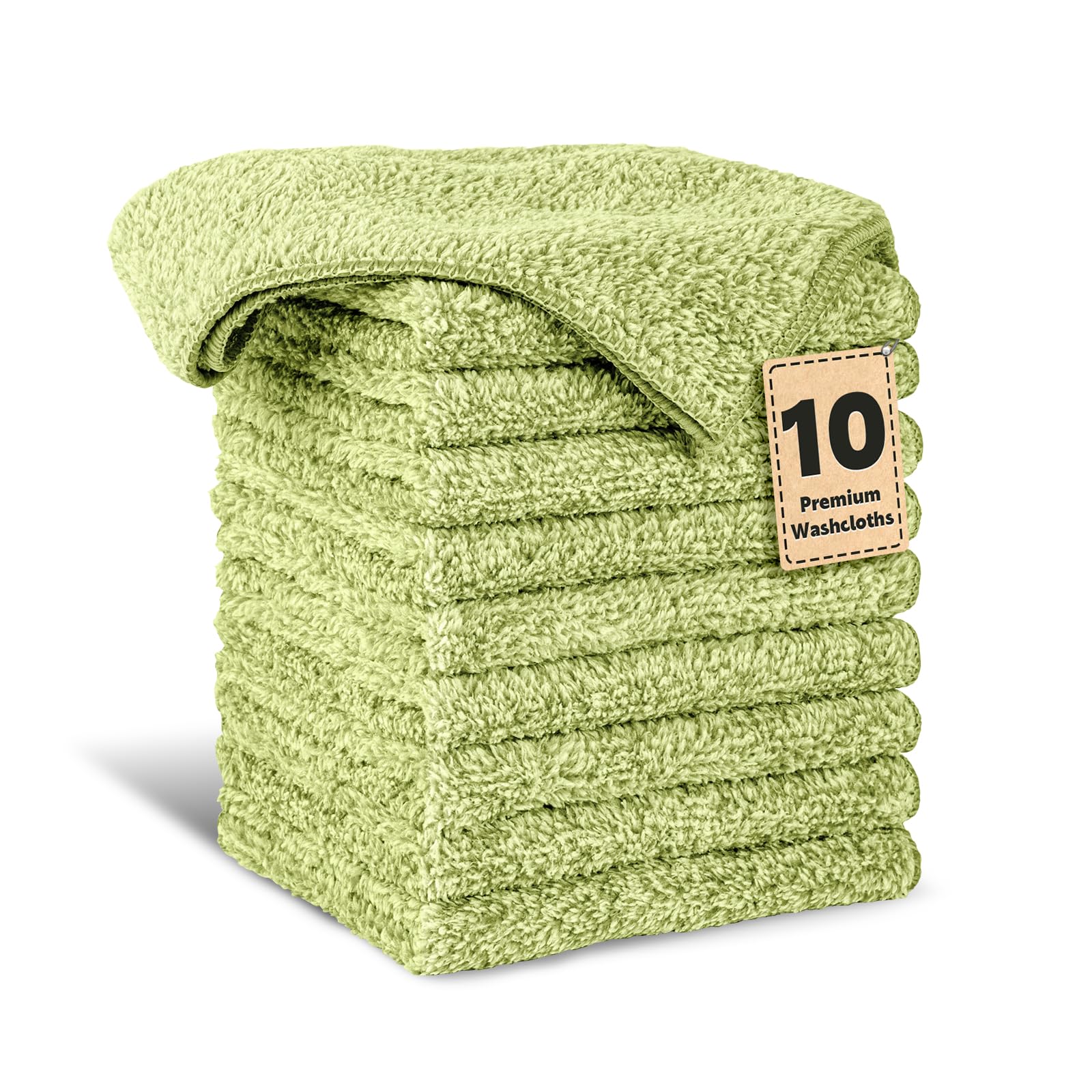 Premium Washcloths - 10 Pack Super Soft -10