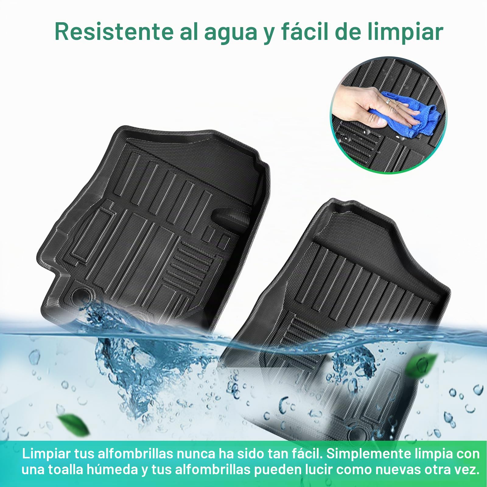 GAFAT Nuevo Suzuki Jimny 2021-2024 2025 JB64/JB74 (Manual) Alfombrillas Delanteras, Jimny 2023 Alfombrillas de Goma TPE para Todo de Clima, Originale 3D Escaneo Borde Alto, Suzuki Jimny Accesorios