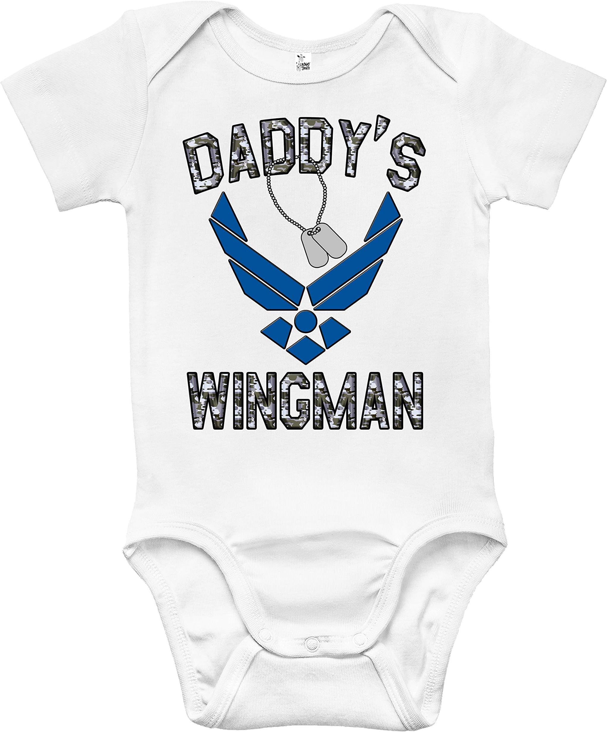 Rapunzie Baby Bodysuit - Air Force Daddy's Wingman Baby Clothes for Infant Boys and Girls