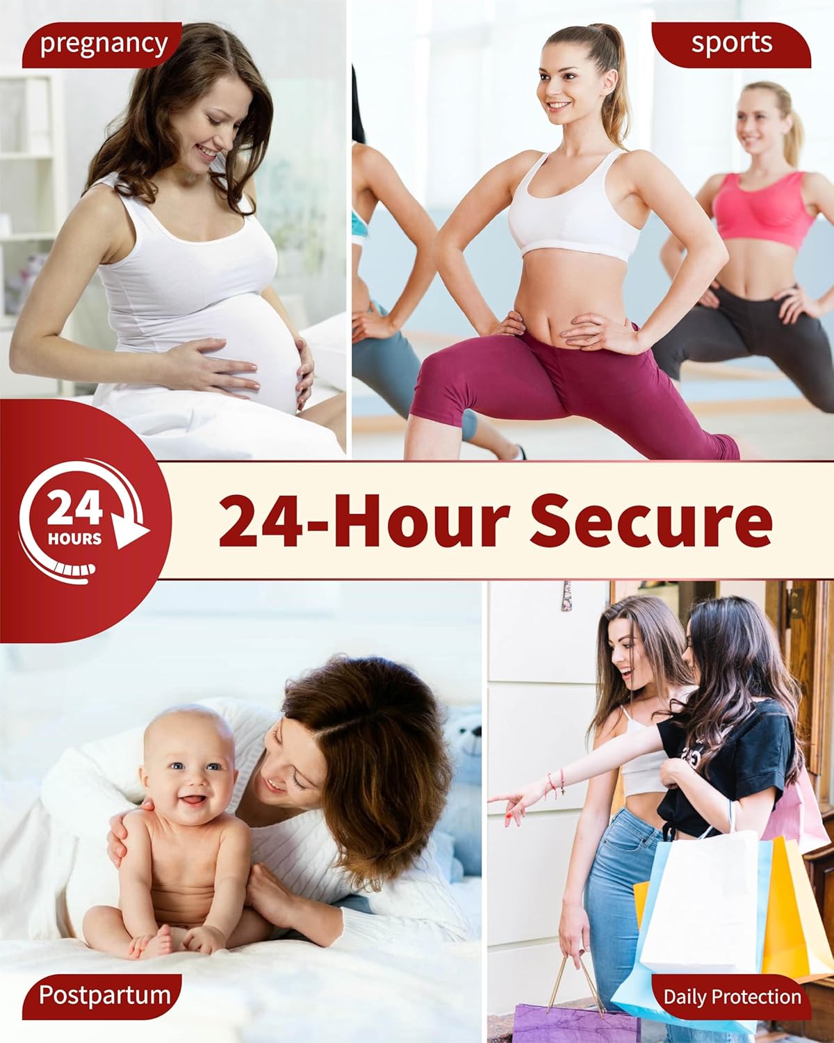 Washable Incontinence Underwear for Women, 1.8 oz Absorbency Leak Proof Seamless Mid Rise Briefs for Postpartum 3 Pack (Black-Beige, XL) - Image 8