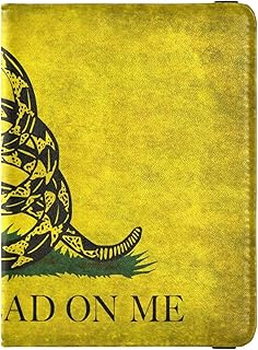 Gadsden Flag (usa Symbol) Leather Passport and Vaccine Card Holder Combo Passport Case Travel Documents Wallet Passport Holder Case for Men and Women Waterproof