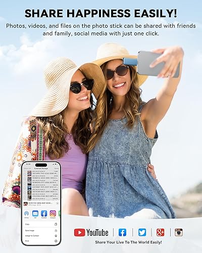 Miniatura 6 de Unidad flash de 256 GB con certificación MFi para iPhone iPad, Photo Stick para almacenamiento de memoria externa, respalda y guarda fotos videos