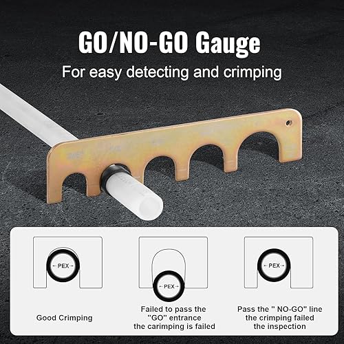 Miniatura 6 de VEVOR PEX - Kit de herramientas de prensado de tubos, crimpadora profesional para anillos de crimpado de 38 pulgadas, 12 pulgadas, 34 pulgadas, con