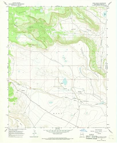 YellowMaps Mora Ranch NM topo map, 124000 Scale, 7.5 X 7.5 Minute, Historical, 1966, Updated 1968, 27 x 22 in