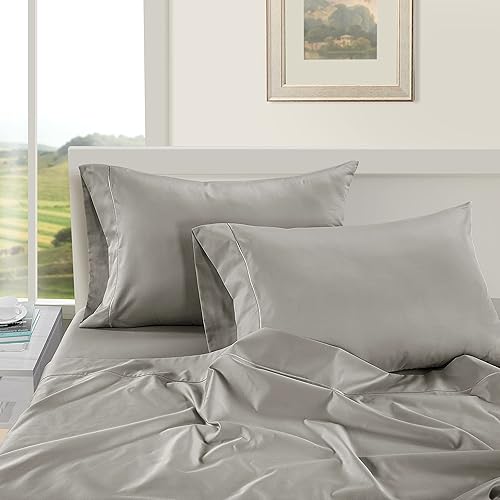 Miniatura 3 de Sábanas 100% de algodón egipcio, juego de sábanas de 1000 hilos tamaño individual XL de 3 piezas, sábanas de algodón de fibra larga, tejido