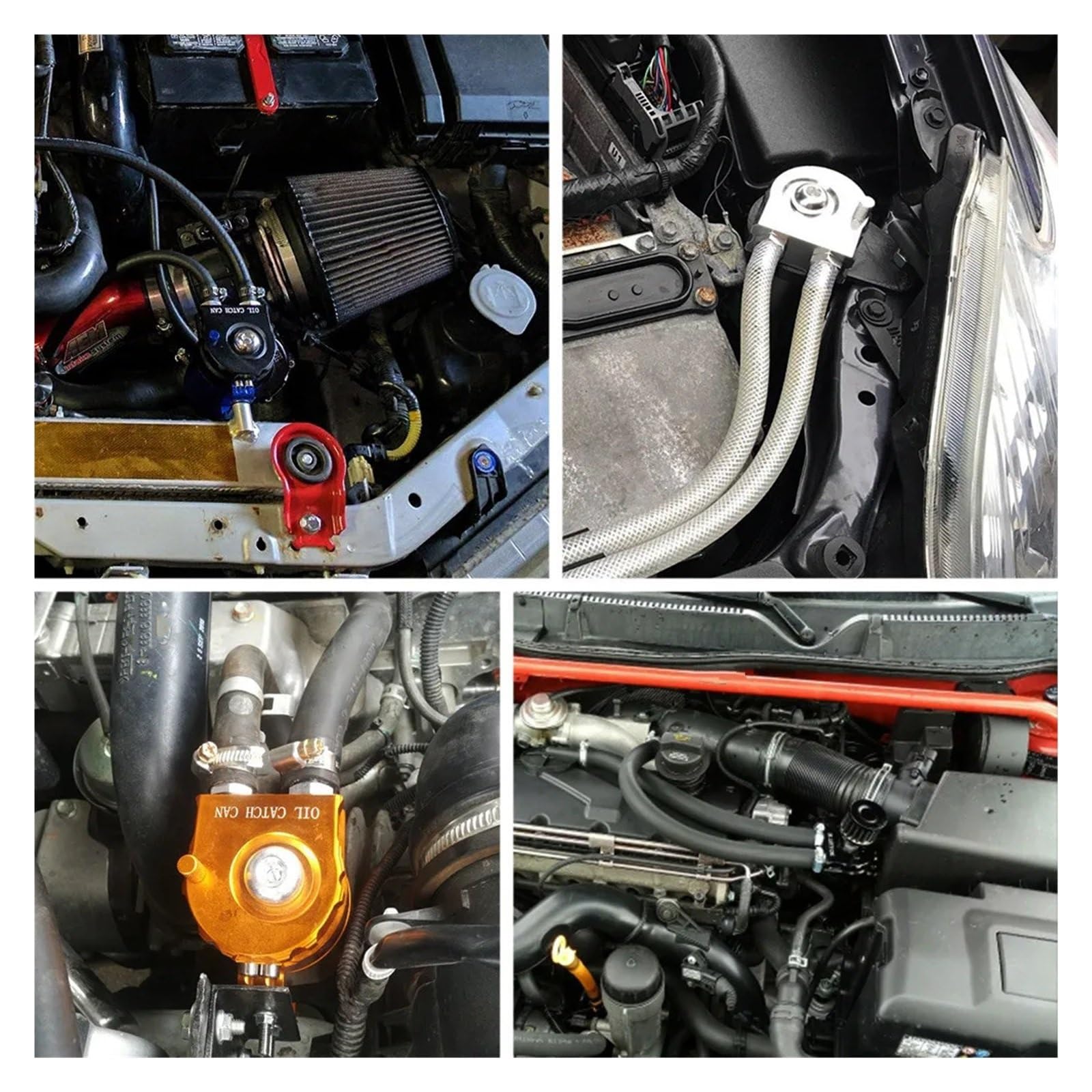 Depósito de Aceite Universal con deflectores y Filtro de Aire de 300 ml, Fabricado en aleación de Aluminio. Piezas para Motores de automóviles.
