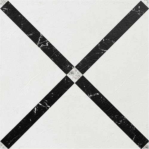 Miniatura 7 de Achim Home Decor - Azulejos de vinilo autoadhesivos retro de 12 pulgadas 20 azulejos 12 x 12 pulgadas patrón de ondas de lino despegar y pegar suelo