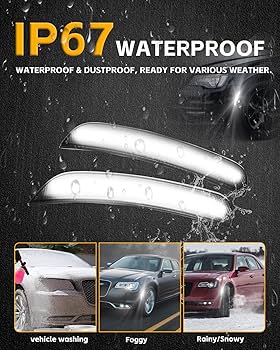 GTINTHEBOX Smoke White LED Front Fender Side Marker Lights