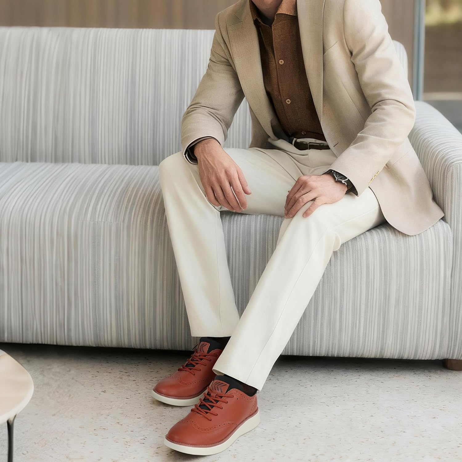 Ablanczoom Mens Dress Shoes Oxford: Casual Comfortable Sneakers Formal Business Office Wedding Shoes - Image 3