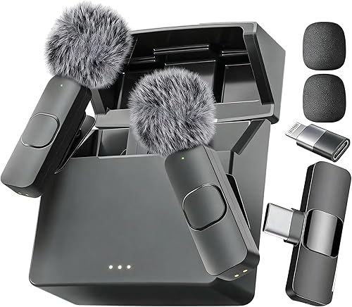 Mini Mic Pro (Último modelo micrófono inalámbrico para iPhone, iPad, Android, micrófono Lavalier para grabación de video, micrófono para iPhone,