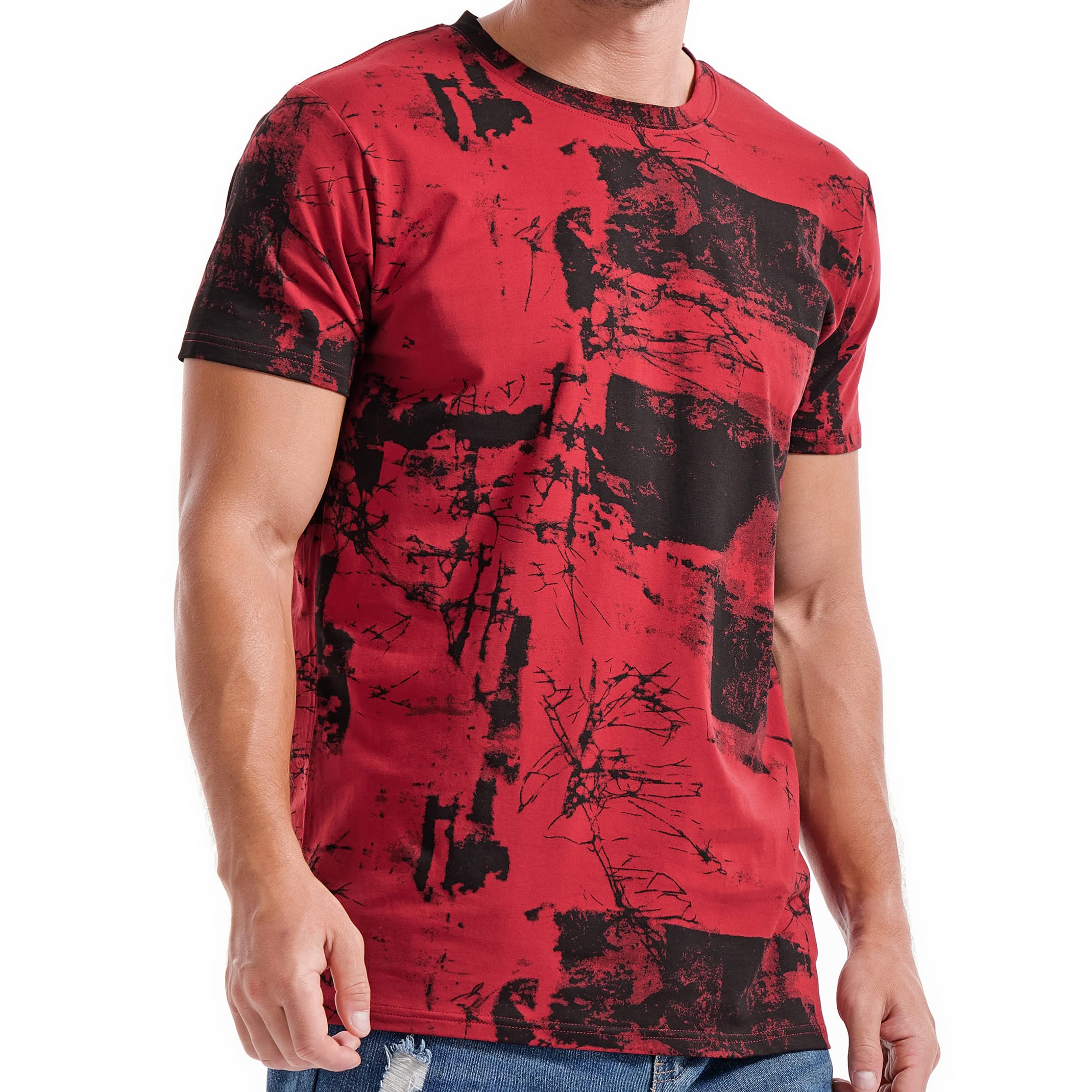 RONOMO Herren T-Shirt 95% Baumwolle 5% Spandex, Mikroelastik, Hautfreundlich