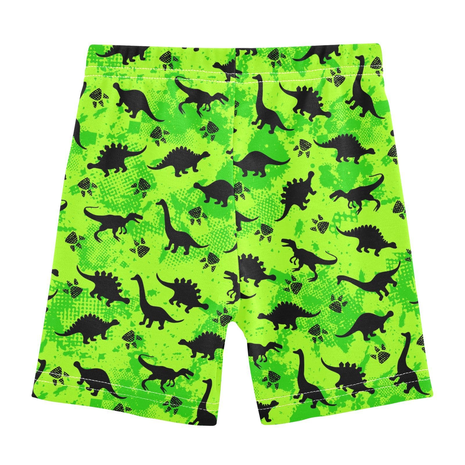 JHKKU Girls Dinosaurs Green Shorts Cotton Cartwheel Bike Kids Biker Under Dress Dance Short Girl Clothes 5T