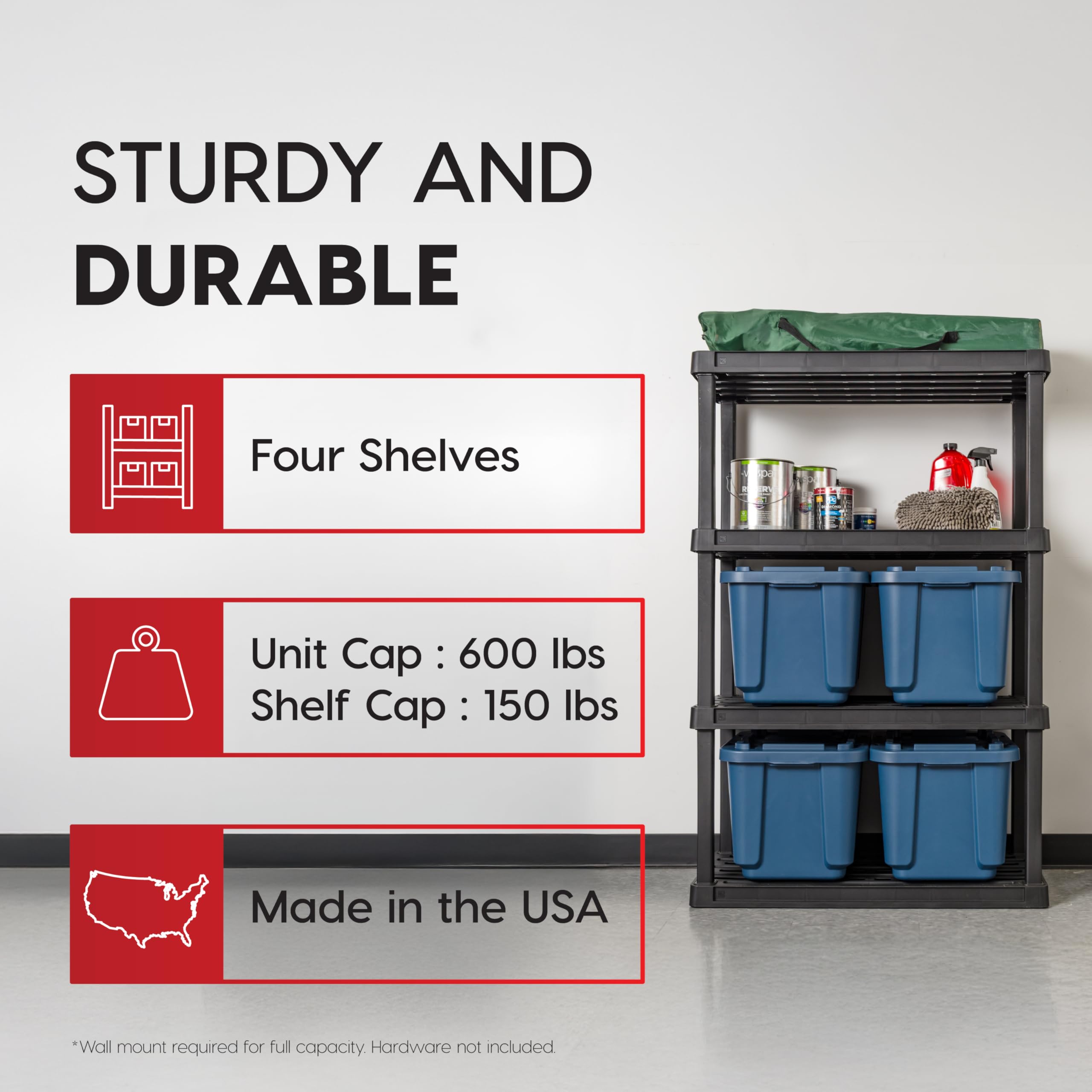 イタリア製プラ4段ラック Amazon｜IRIS USA 4段 高耐久 プラスチック収納棚 耐荷重600ポンド 高