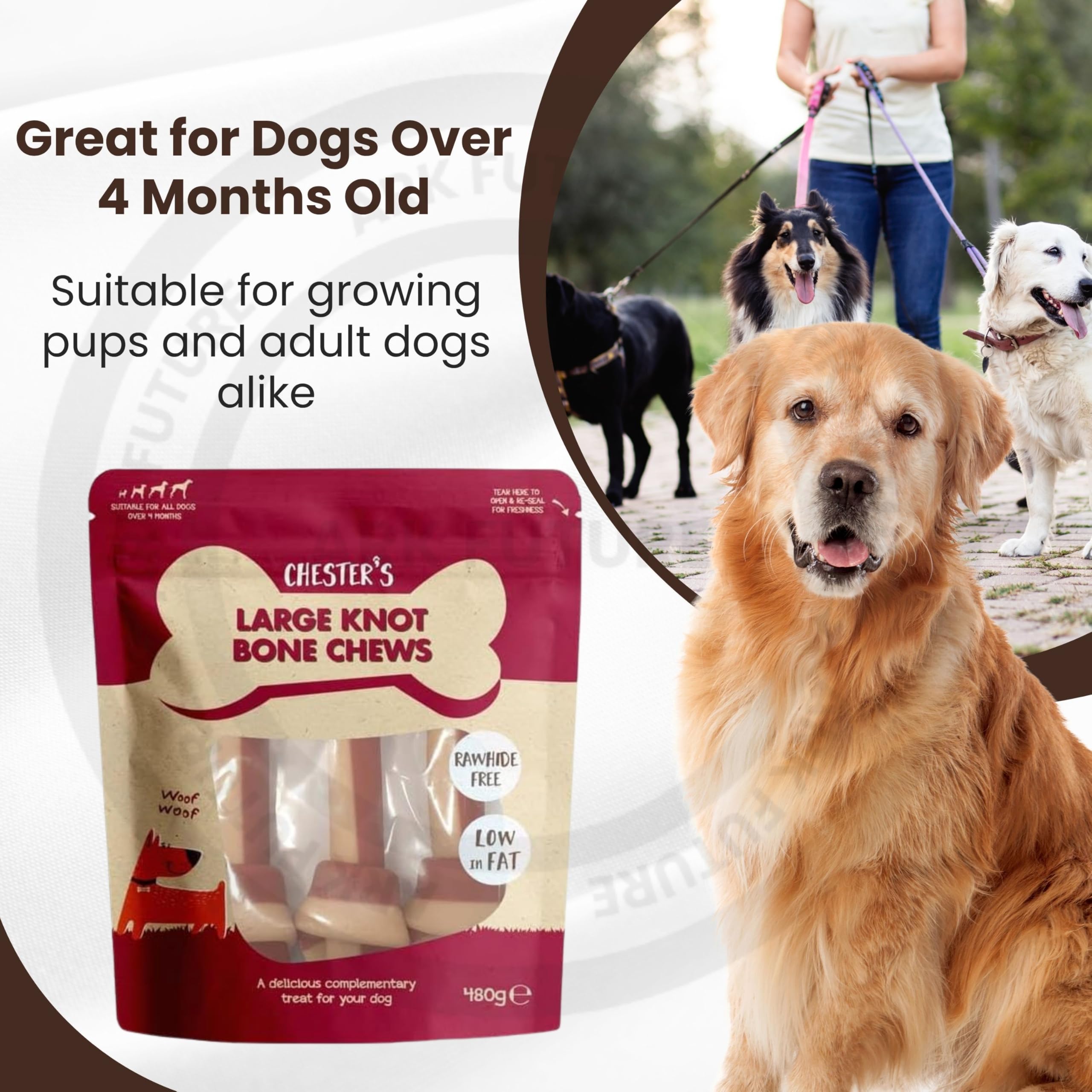 Ark future Chester's Large Knot Bone Chews for Dogs 480g, 480 g (Pack of 1) - Image 3