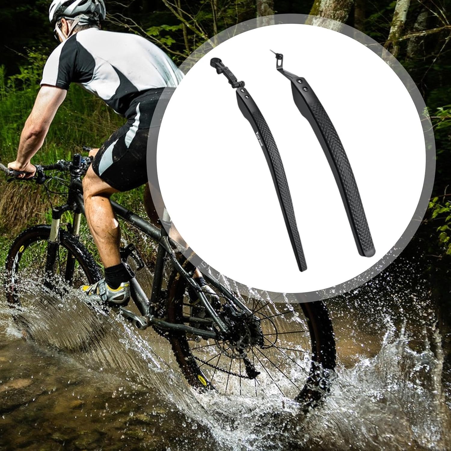2X Mountain Bike Mudguards Front Rear Mudguard Wheel Fenders Bicycles Tire Protector for