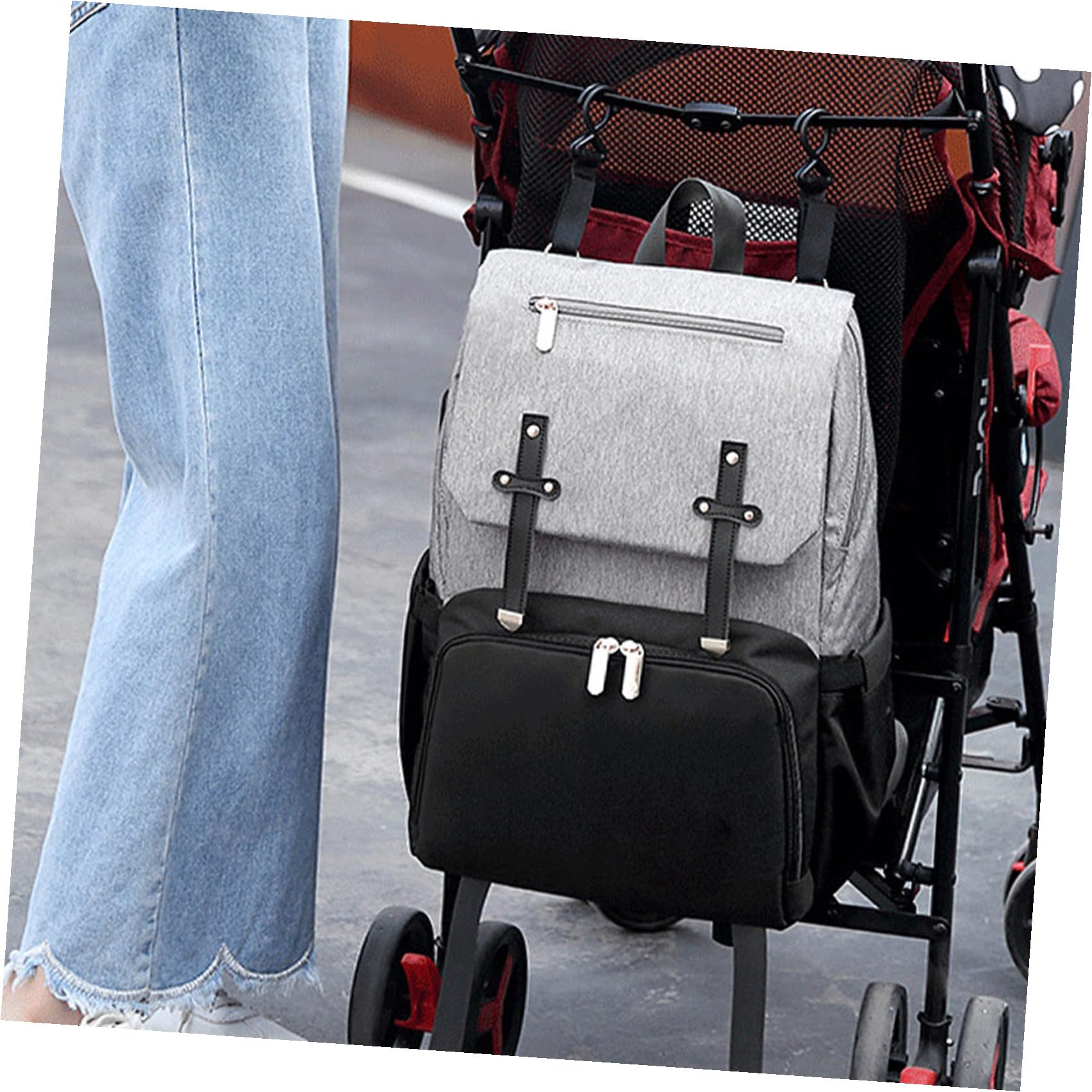 Multifunktionaler Rucksack Mutter Kind Tasche mit Großem Fassungsvermögen Doppelte Gepolsterte Schultergurte Wasserabweisendes Material Reise und Alltagstasche für Babys und Mütter