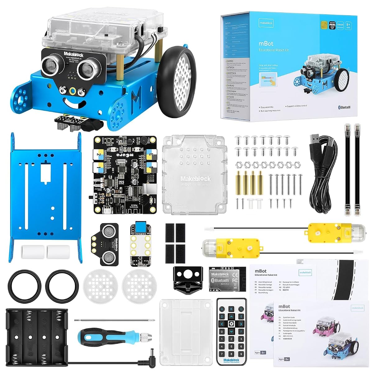 Makeblock mBot Robot Kit, Robotics for Kids Ages 8-12 Learn to Code with Scratch & Arduino, STEM Toys Science Kits for Kids Age 8-12 Boys and Girls Age 8+