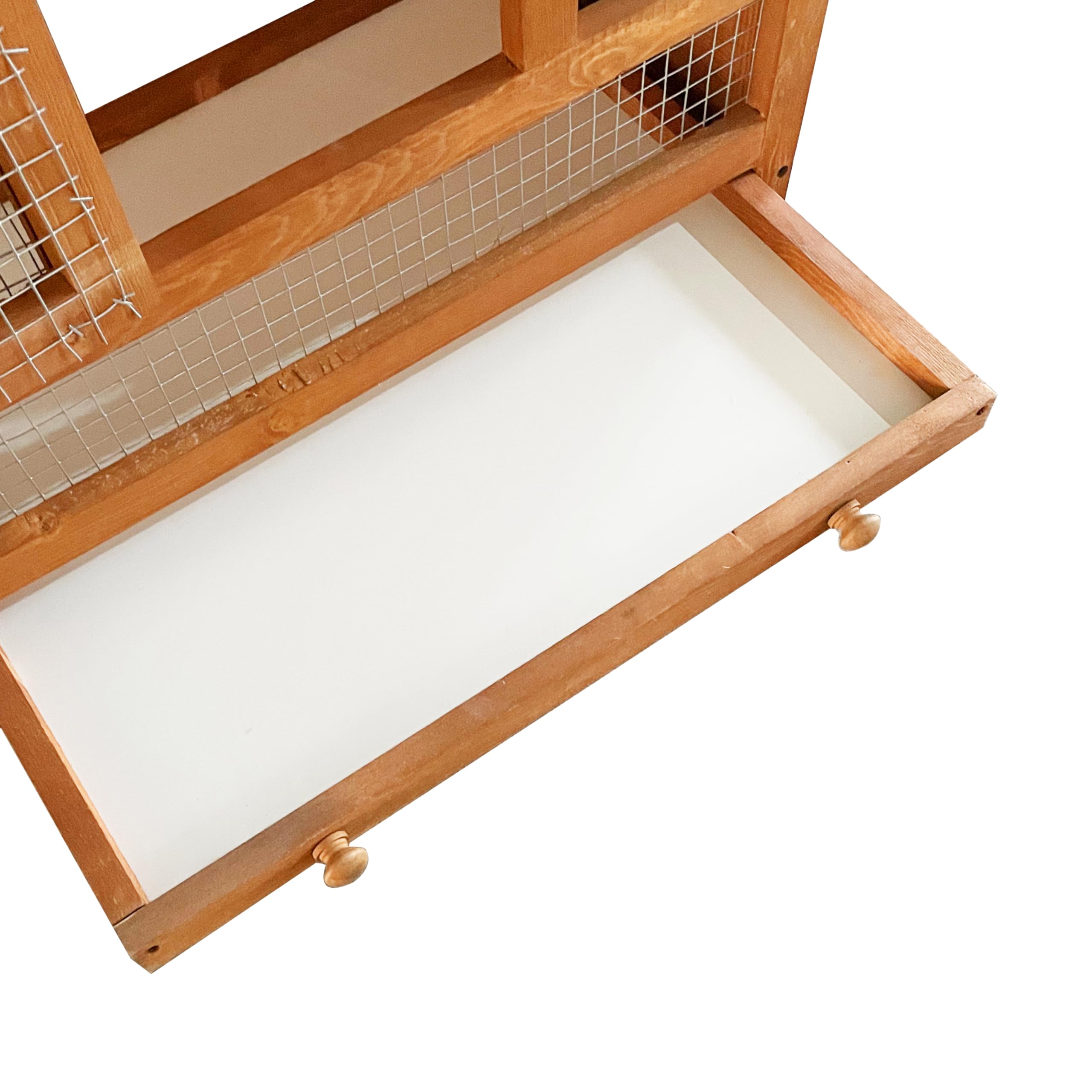 Voladera 70x57x165 cm de Abeto impregnada – Jaula para pájaros Interior/Exterior con comedero, Perchas y Bandeja – Resistente a la Intemperie (Marrón)
