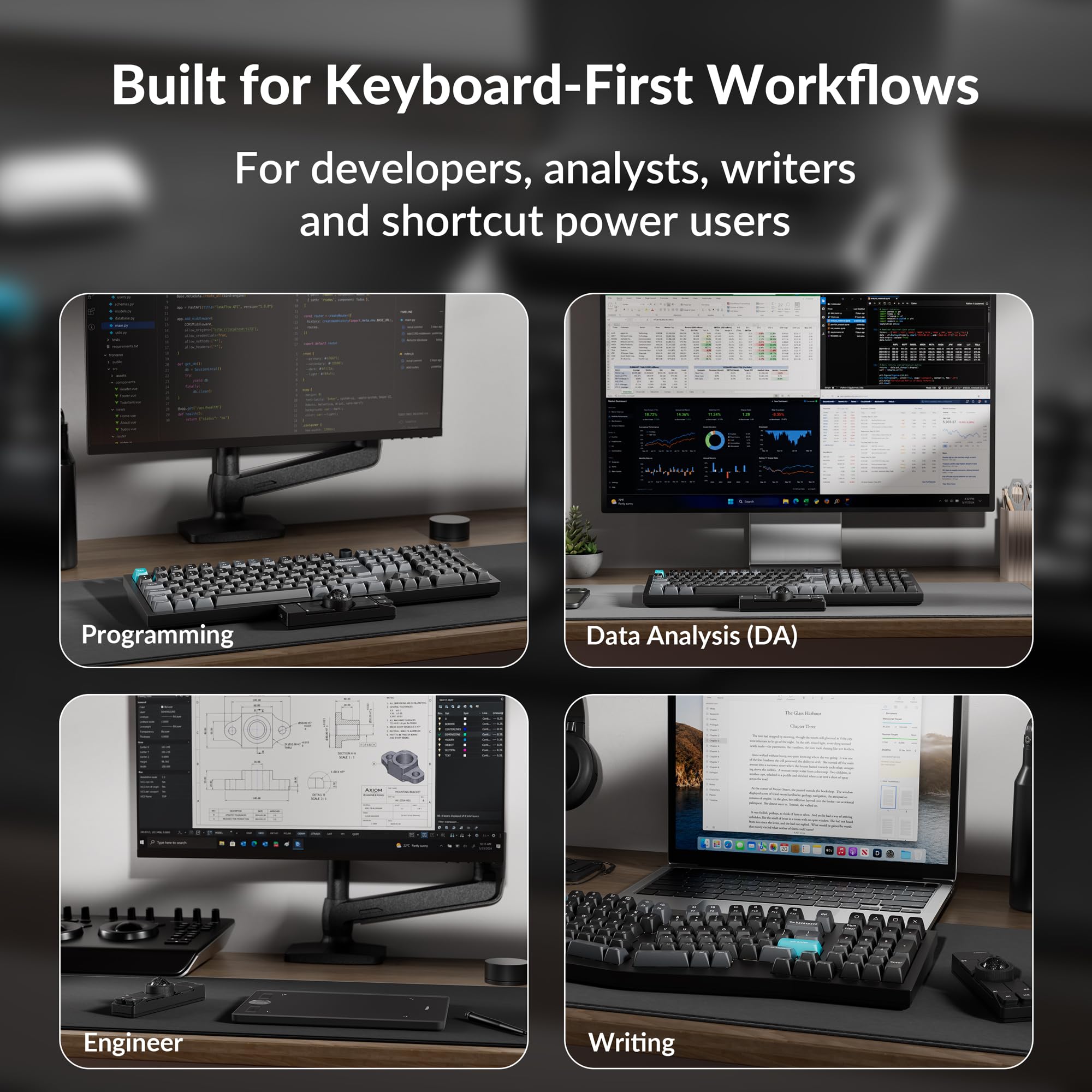 Keychron Nape Pro Wireless Trackball Mouse, Keyboard-Centric