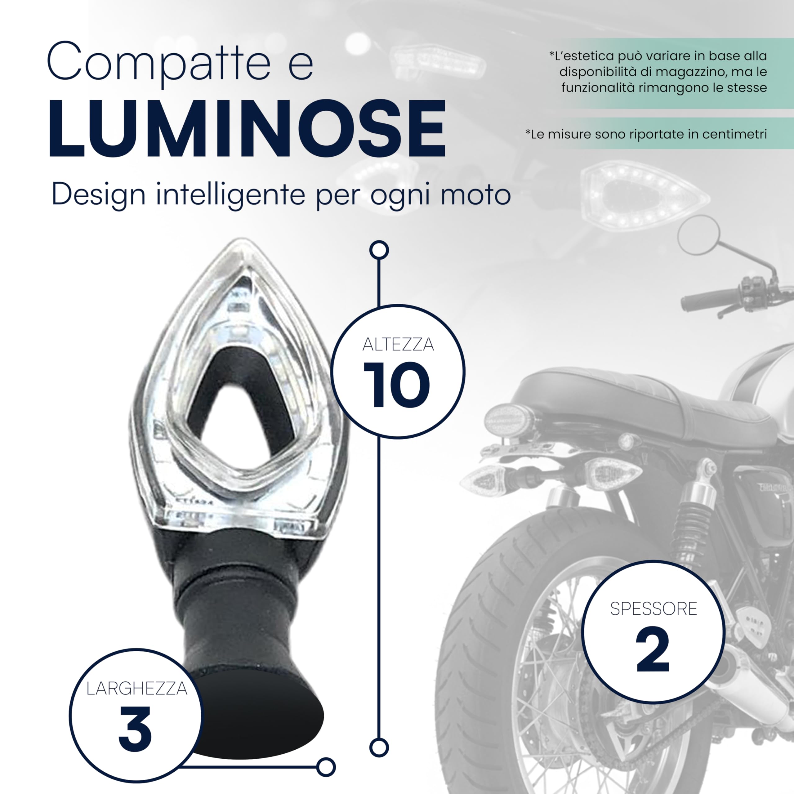Kit 2 Frecce Moto Omologate 12V Led Universali Impermeabili