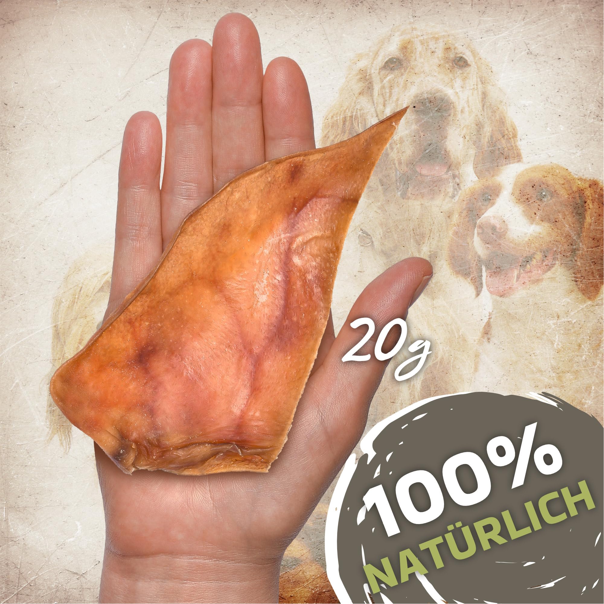 Cięte uszy wieprzowe dla psów 500g (ok. 20-25 sztuk) | Całkowite suszone uszy wieprzowe do żucia | 100% naturalne | Długotrwały czas żucia | Bez zbóż | Idealne dla małych i dużych psów
