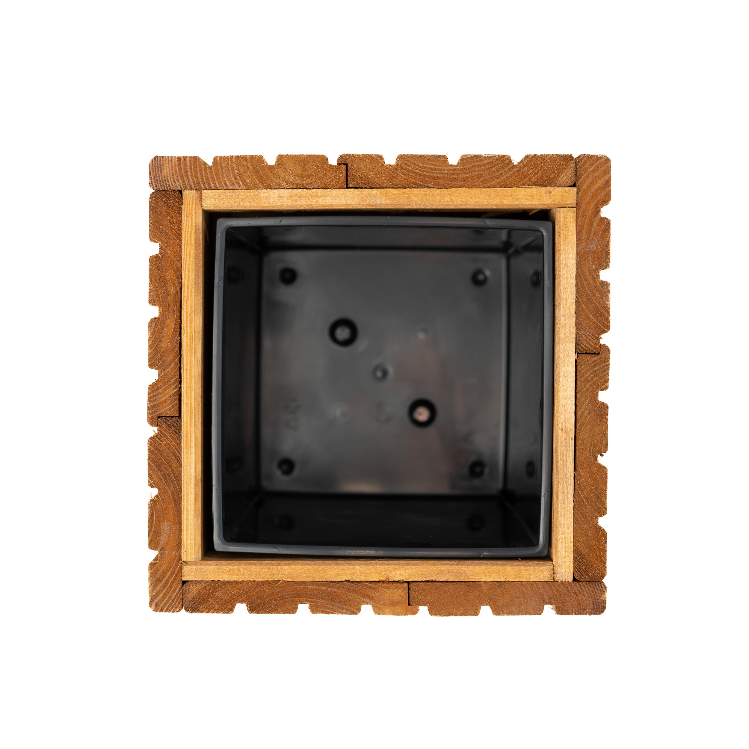 BOGATECO Jardinière en bois - Jardinière - 40 x 25 x 25 cm - Pot à herbes pour la maison, le jardin, le balcon, la terrasse - Pot avec insert en plastique - Imperméabilisé - Marron clair