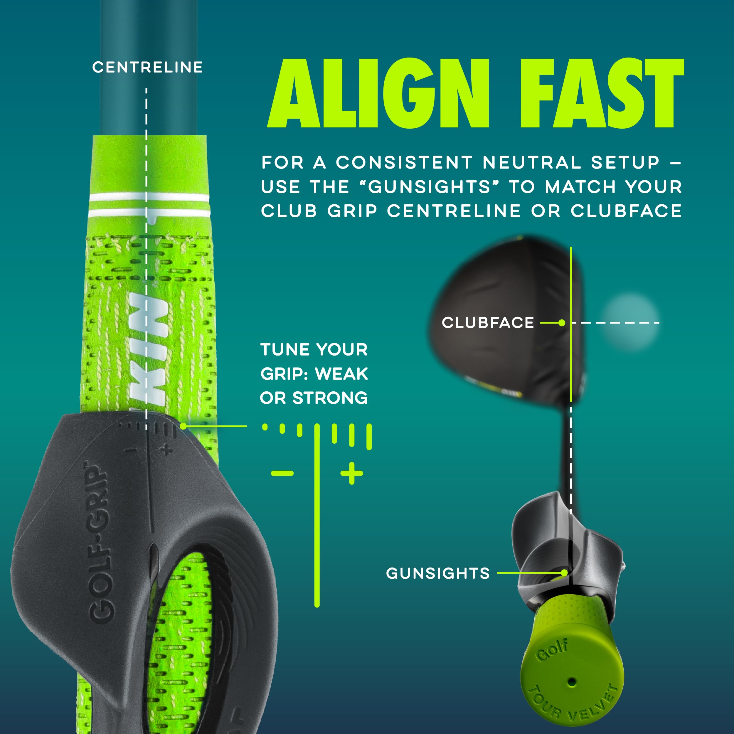 GOLF-GRIP™ Golf Grip Trainer for Left & Right-Handed Golfers – Snap-On Rubber Golf Training Aid for Proper Hand Position & Swing Technique – Hit Straighter, Longer Shots & Fix Slices or Hooks