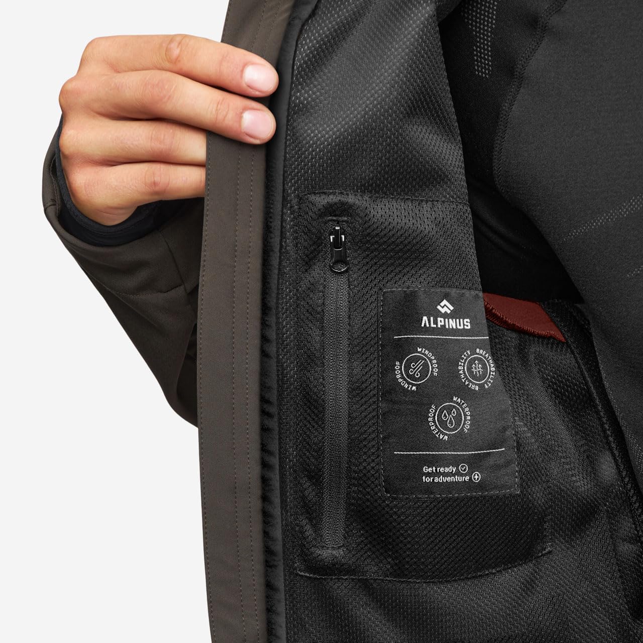 Alpinus Kurtka męska softshell Roignais brąz MK35058