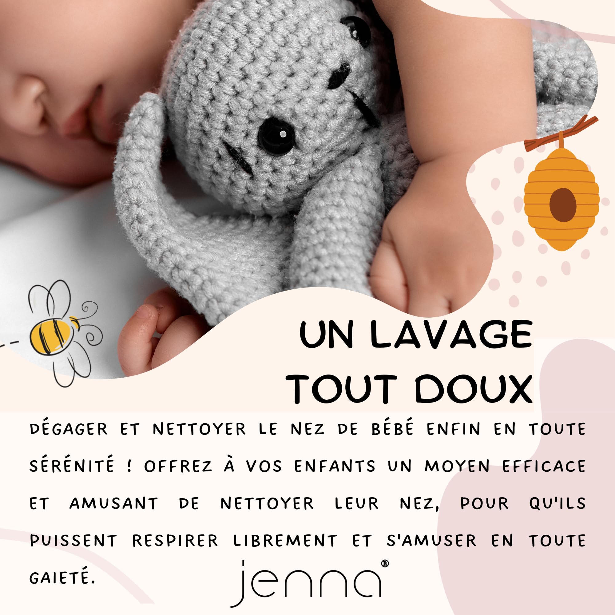 Jenna® |10 Embouts Seringue Nasale Bébé Réutilisables Embout Mouche Bébé Souple Silicone Hypoallergénique Compatible Sérum Physiologique Nettoyage Facile Hygiène Nez Bébé & Nouveau-Né Brosse Incluse