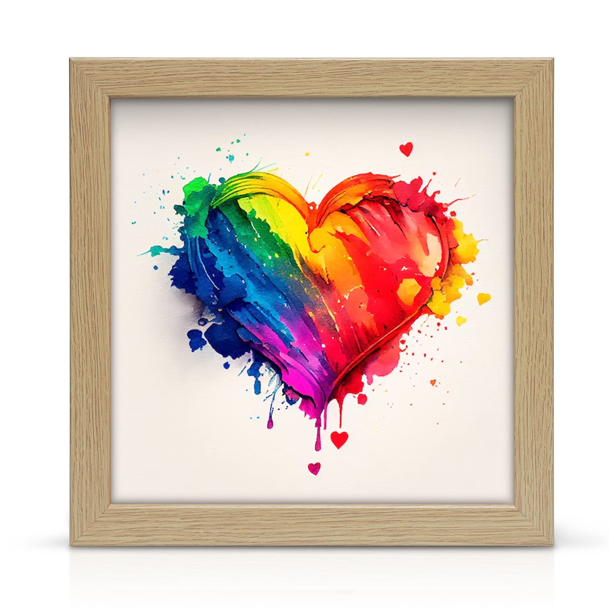 50x50cm Oak wooden effect Photo / Picture frame Wall Mountable with acrylic display