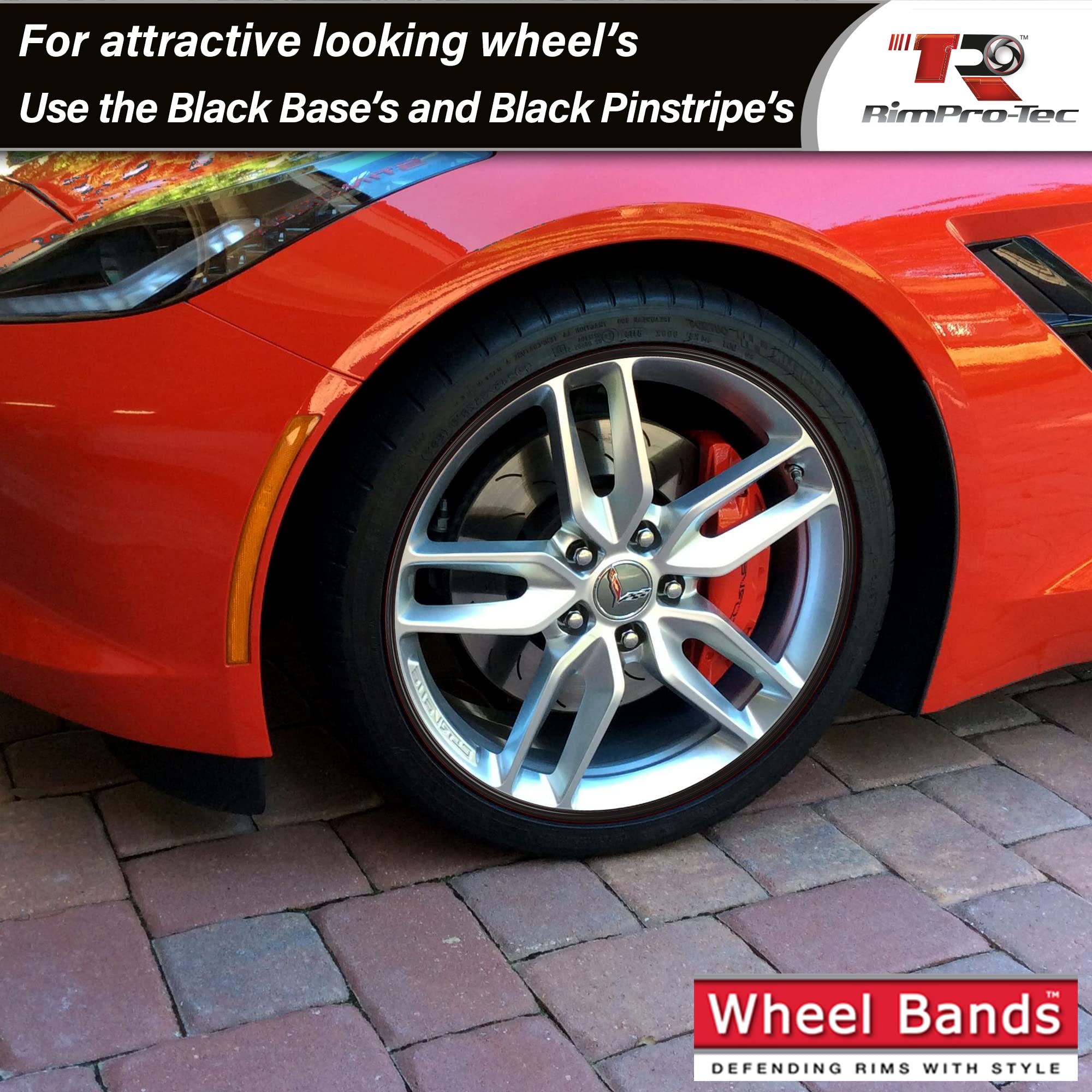 RIMPRO-TEC, Rim Protectors and Rim Savers, Reduces Edge Damage, 4X Fine Interior Scratches + 4X Base, Protector for Car Wheels (Intérieur Bleu Noir Noir)